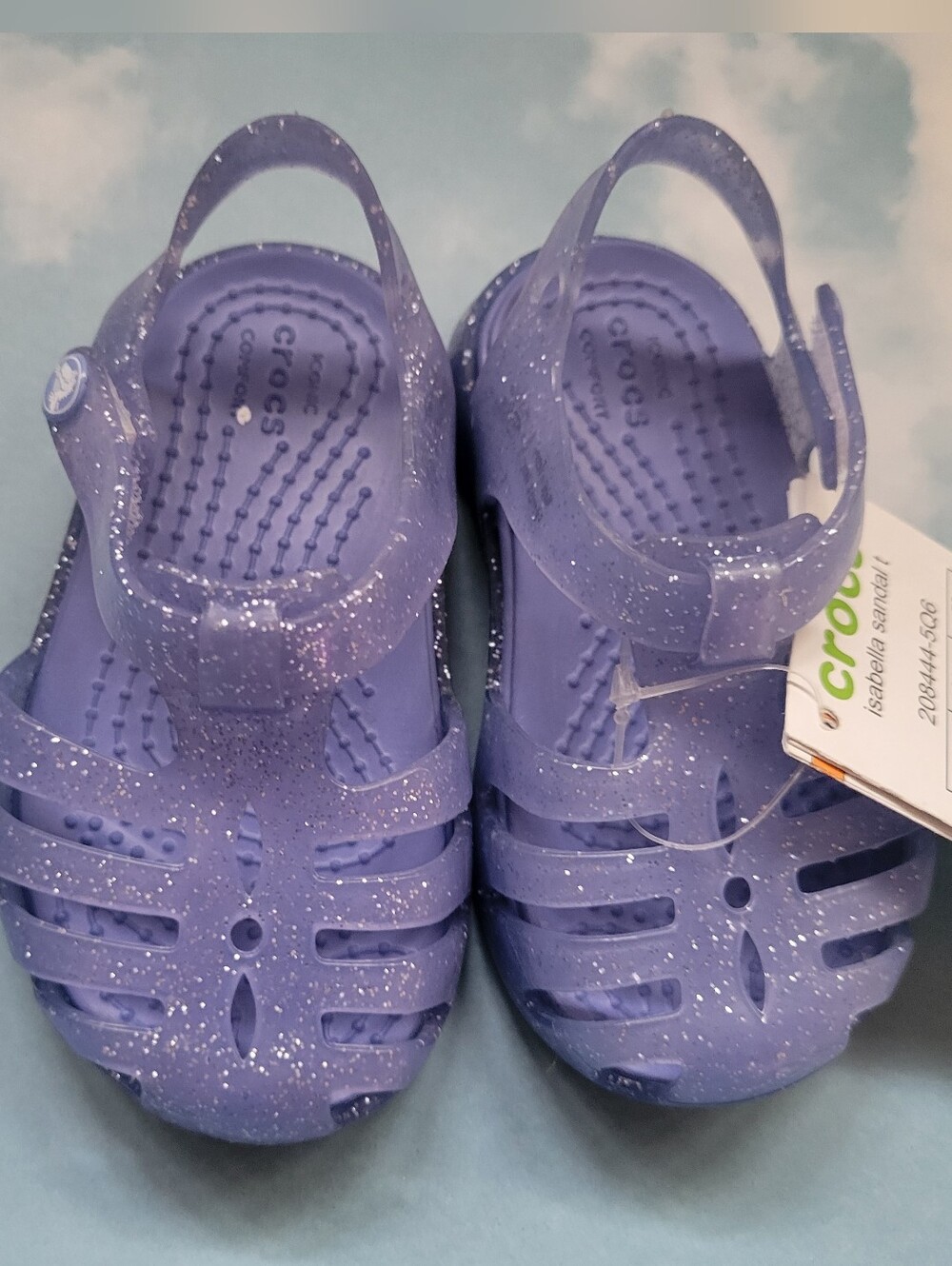 Crocs Isabella purple glitter jelly sandals Size US C4